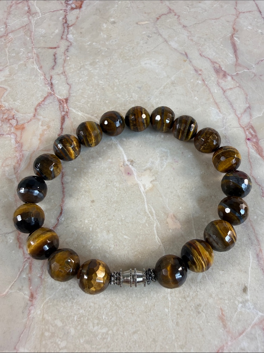 Faceted Tiger's Eye Beaded Bracelet